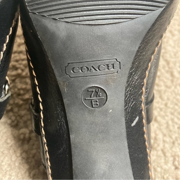 COACH Karsen Black Leather Mules/Clogs - Picture 8 of 12